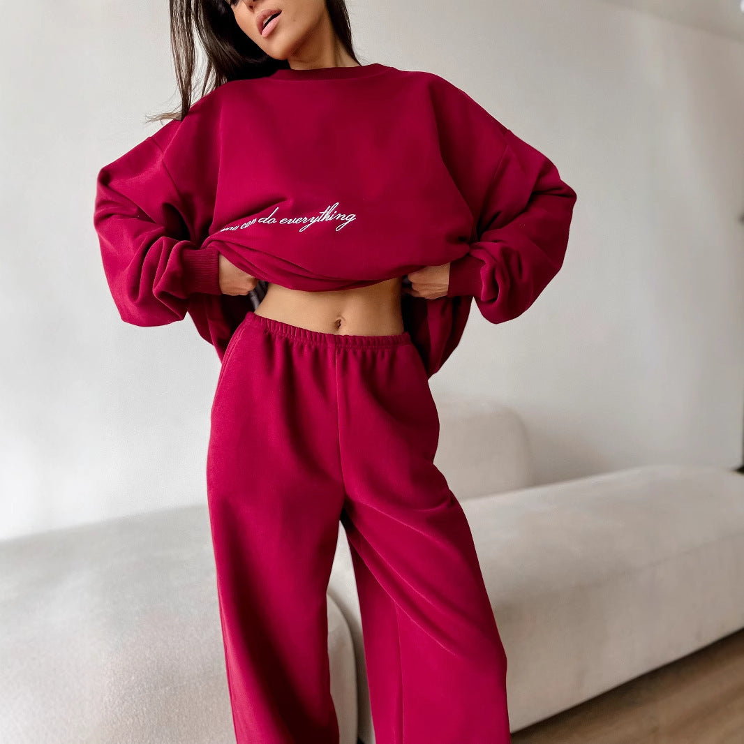 Ensemble deux pièces décontracté en tricot imprimé