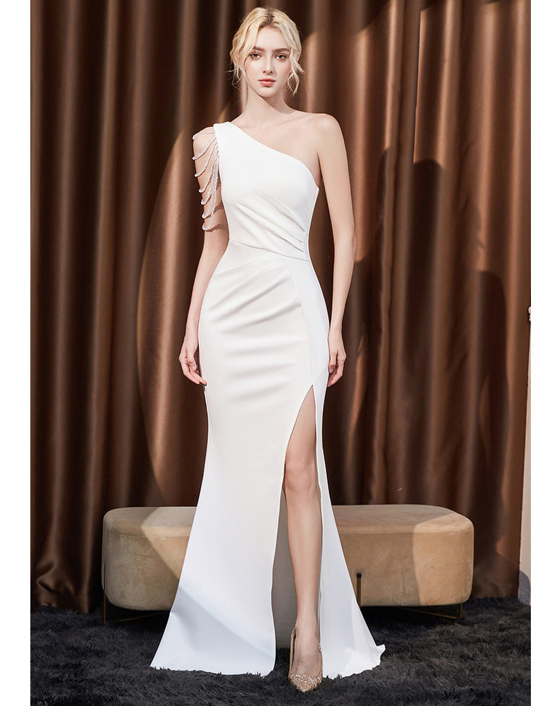 Women's Long Stylish Casual One-Shoulder Dress