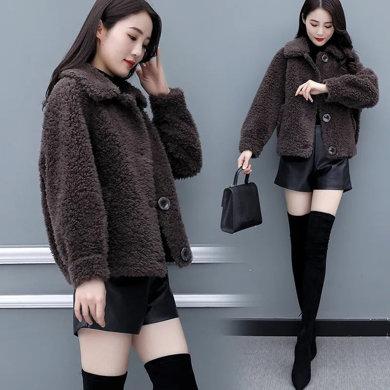 Veste Courte Femme en Laine d’Agneau – Chaude, Douce