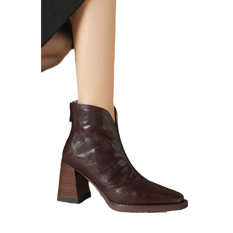 Bottines Femme à Bout Carré – Style Rétro Chic & Confortable