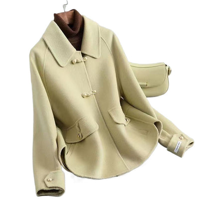 Manteau neuf en laine double face épais pour femmes