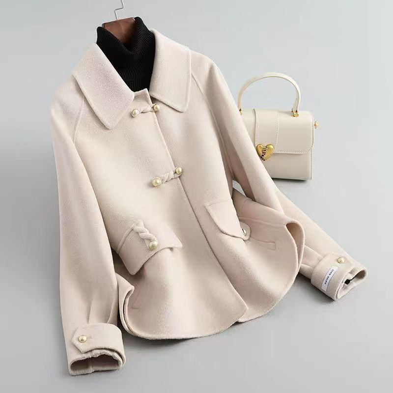 Manteau neuf en laine double face épais pour femmes