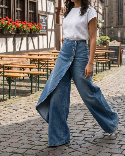 Pantalon Serena À Pinces En Jean