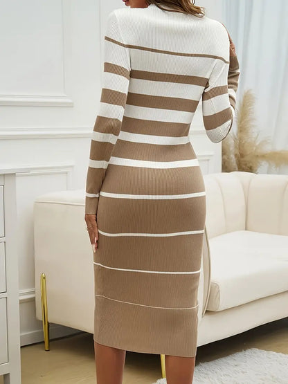 Robe À Bandes Moulante & Élégante