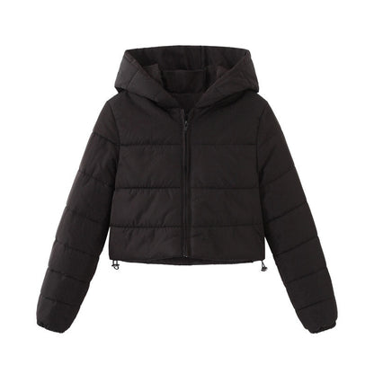 Veste Courte Femme à Capuche Zippée – Hiver Chaud