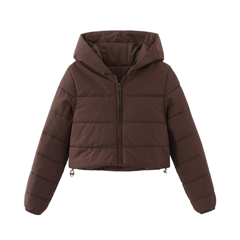 Veste Courte Femme à Capuche Zippée – Hiver Chaud
