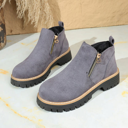 Bottines Plates Zippées