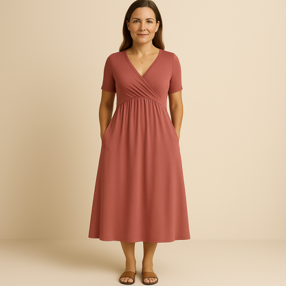 Robe Alicia Longue Col V