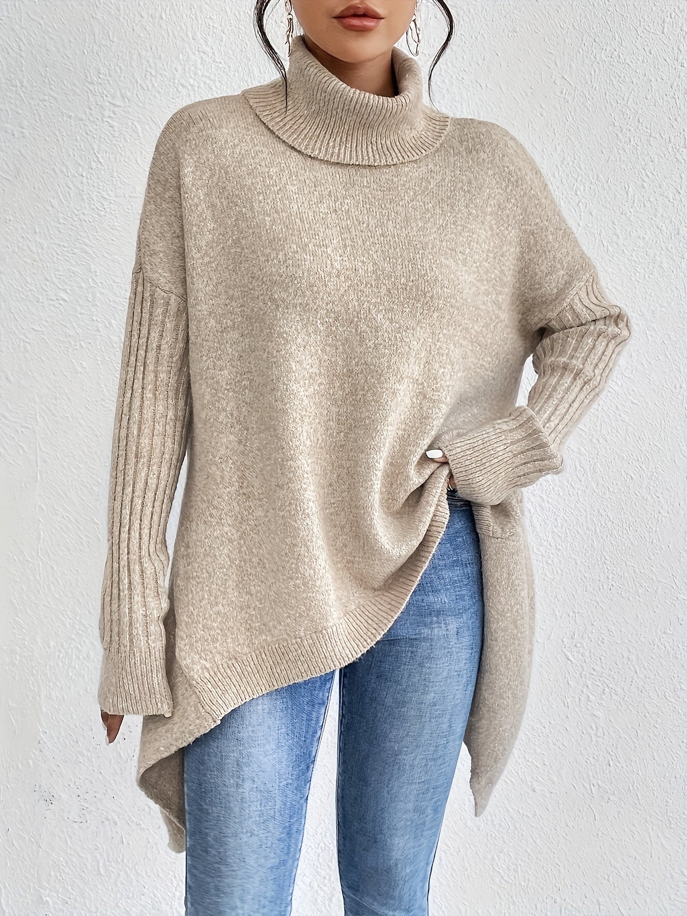 Pull Col Montant Élégant & Décontracté