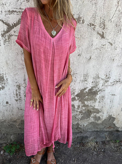 Robe Malaga Élégante En Coton Et En Lin