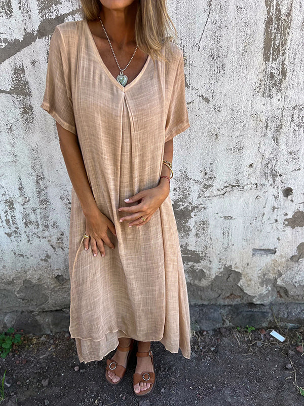 Robe Malaga Élégante En Coton Et En Lin