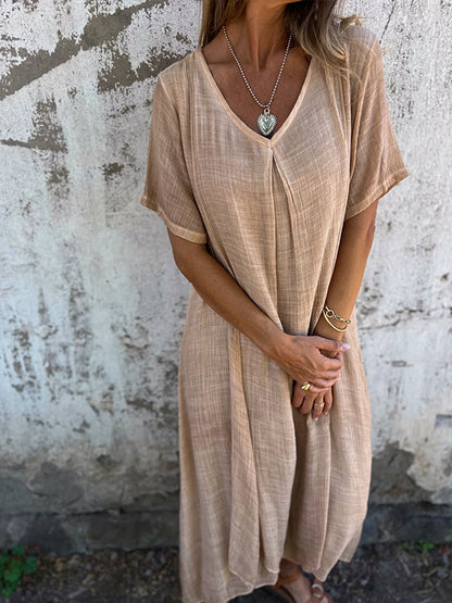 Robe Malaga Élégante En Coton Et En Lin