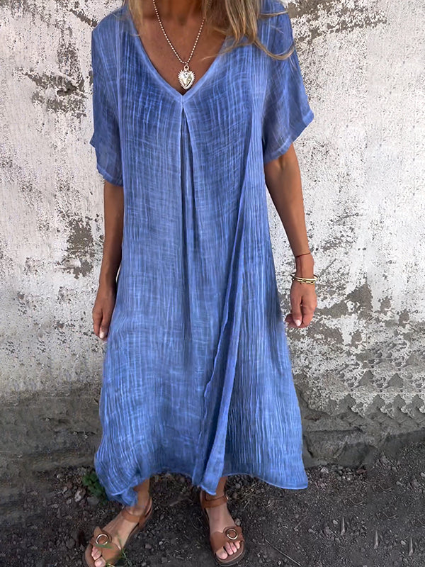 Robe Malaga Élégante En Coton Et En Lin