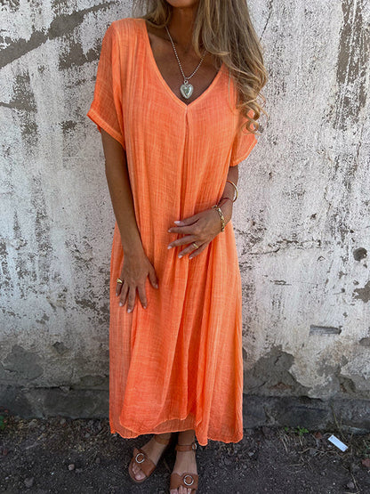 Robe Malaga Élégante En Coton Et En Lin