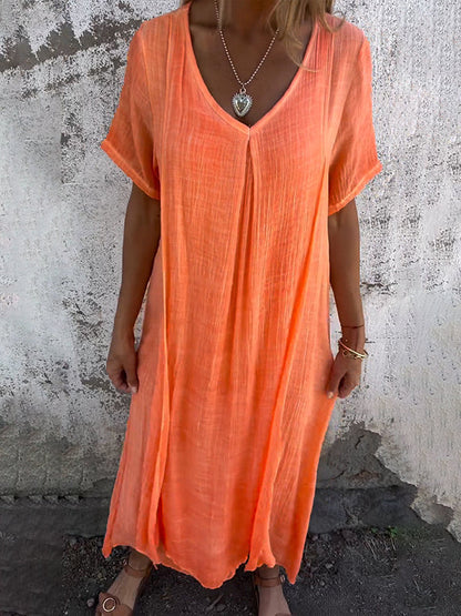 Robe Malaga Élégante En Coton Et En Lin