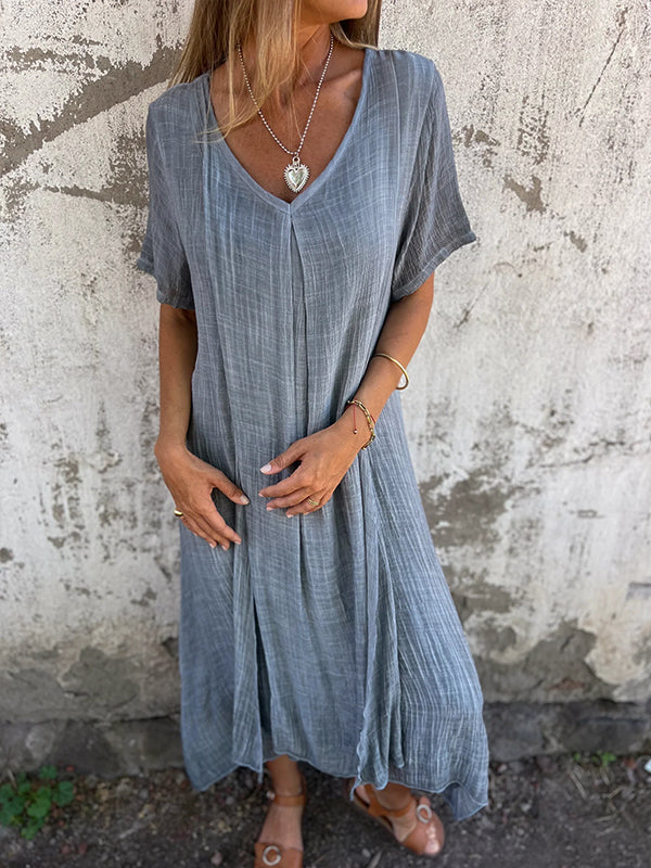 Robe Malaga Élégante En Coton Et En Lin