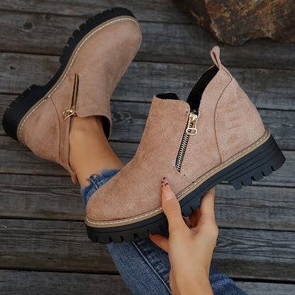 Bottines Plates Zippées