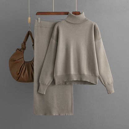 Ensemble Femme Col Roulé & Jupe Moulante –  Confort Hiver