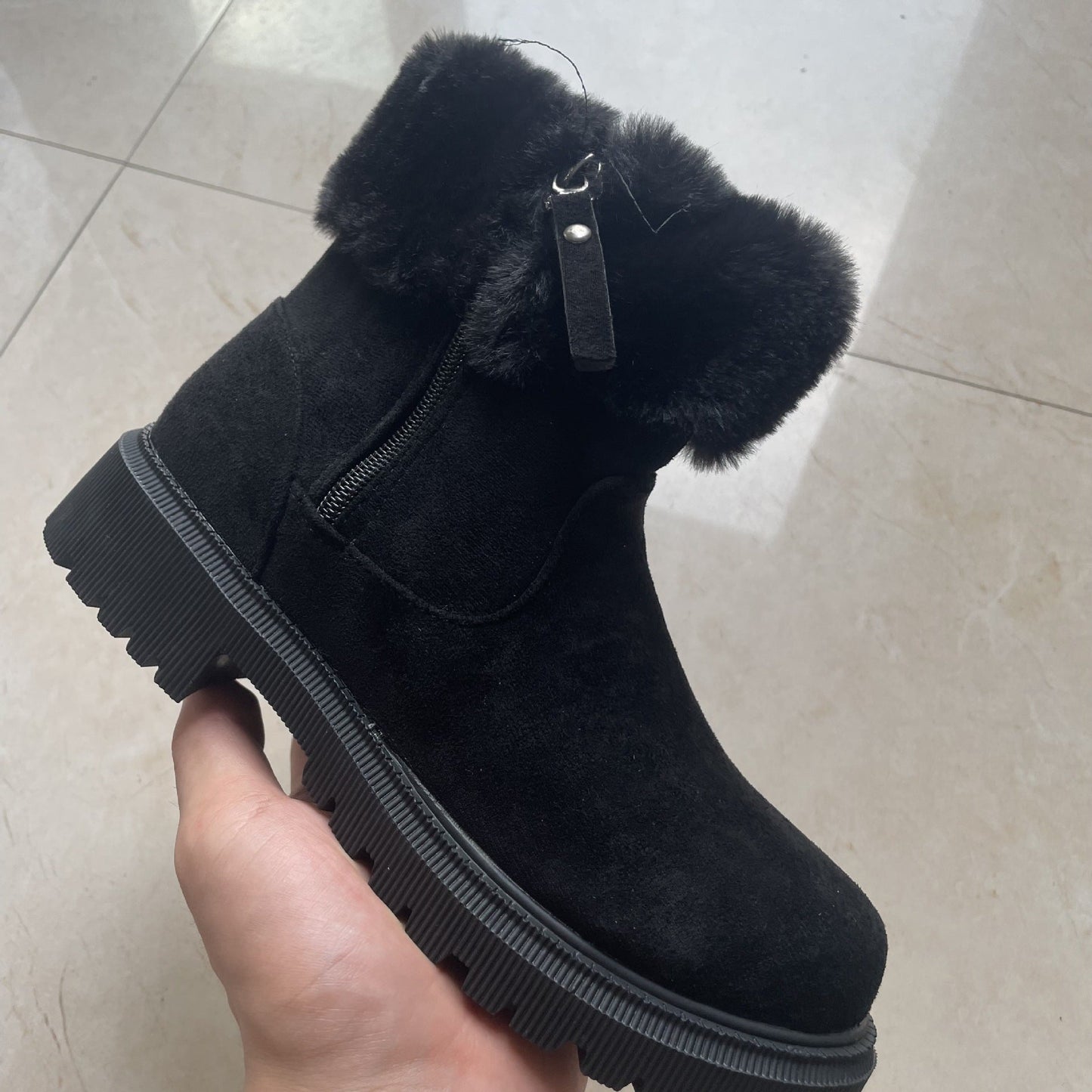 Bottes d’Hiver Femme Doublées – Chaudes, Confortables & Fermeture Zippée