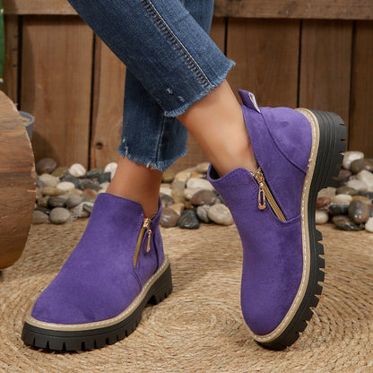 Bottines Plates Zippées