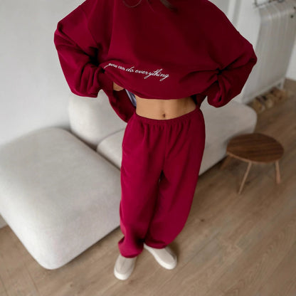 Ensemble deux pièces décontracté en tricot imprimé