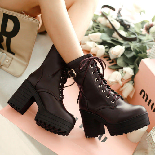 Bottines Martin Femme à Talon Épais – Confort, Style