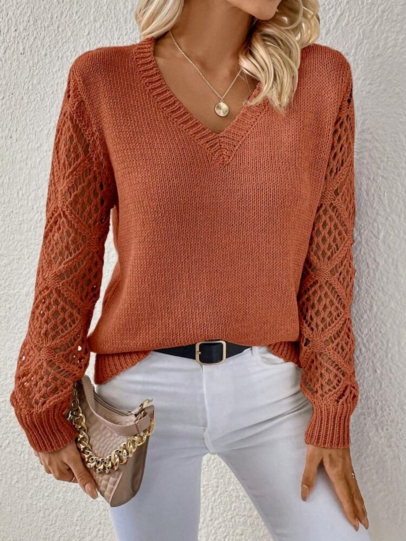 Pull-over à col en V