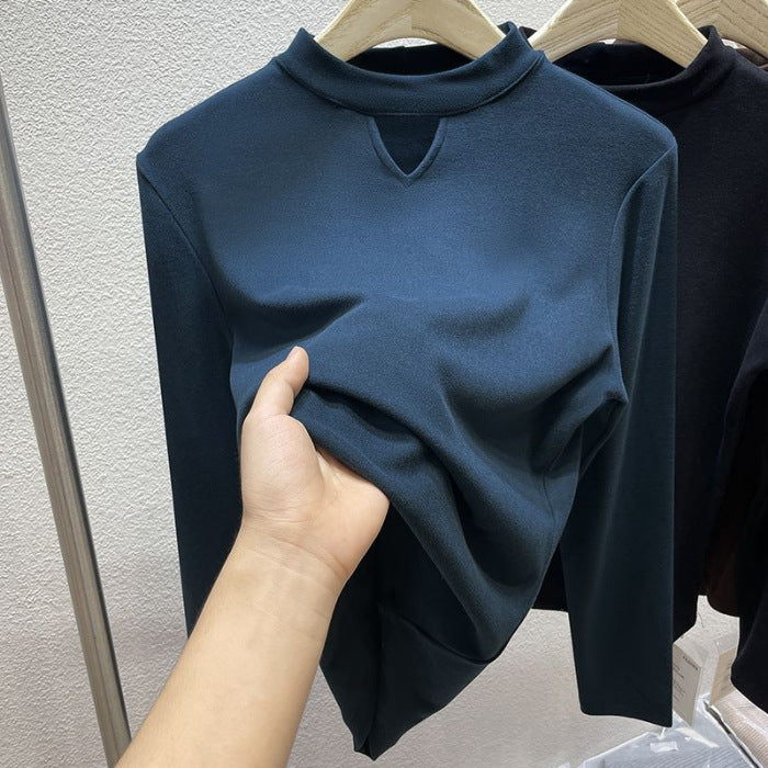 Chemise à col roulé mi-haut brossé double face