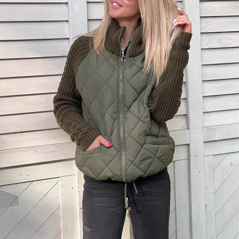 Veste d’Hiver Femme Matelassée à Col Montant – Élégante & Pratique
