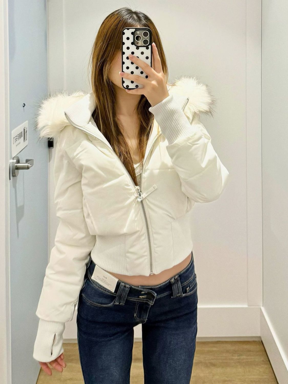 Veste Femme Courte à Capuche et Col