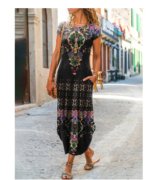 Robe  à manches courtes