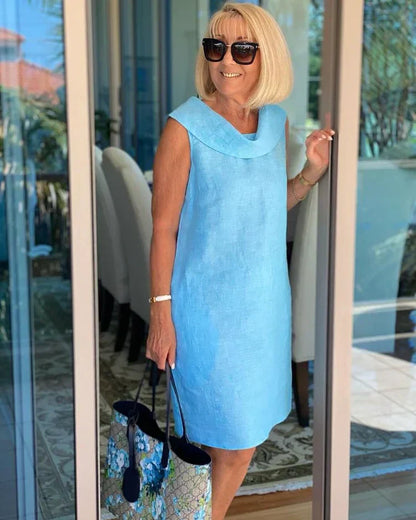 Robe Islane Sans Manches À Col Rond Avec Poches