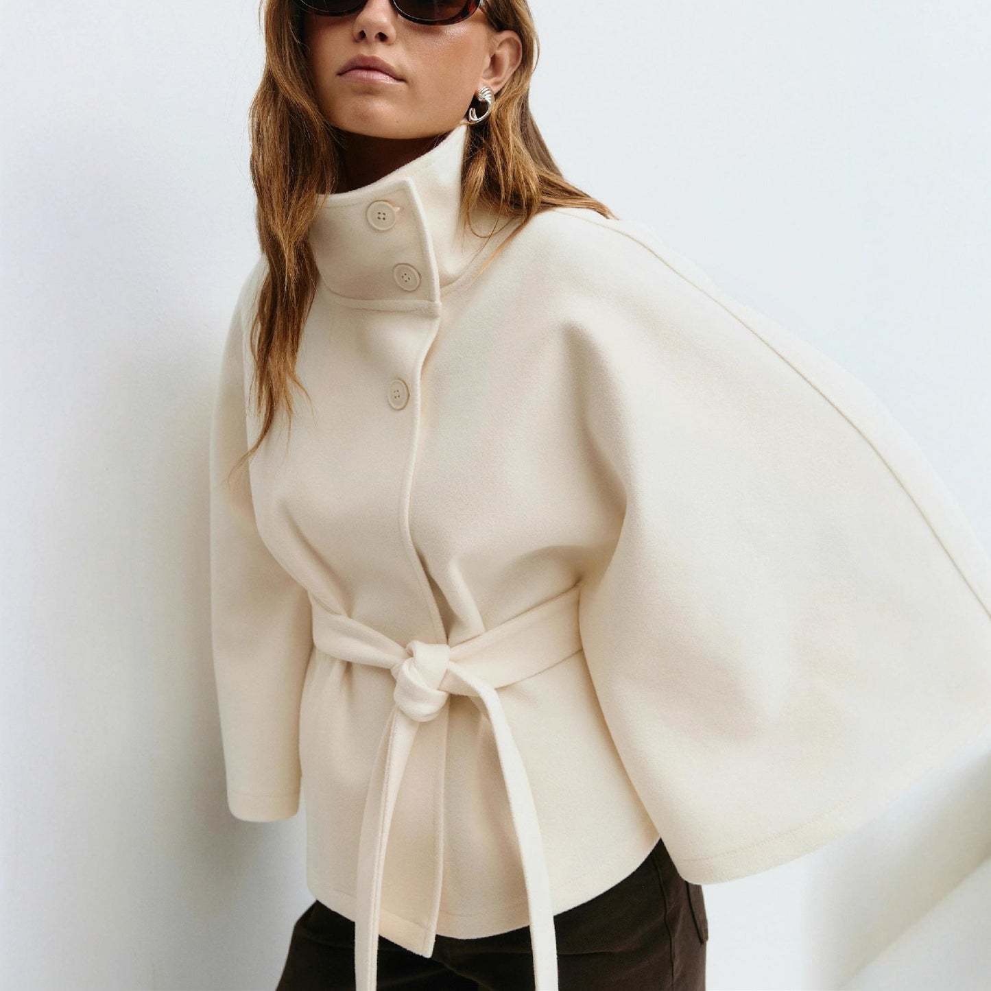Veste Trench Femme – Col Montant & Coupe Élégante