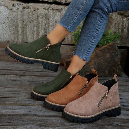 Bottines Plates Zippées