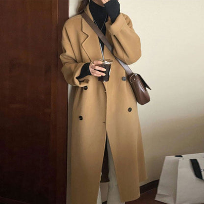 Manteau mi-long en laine à la mode pour femmes
