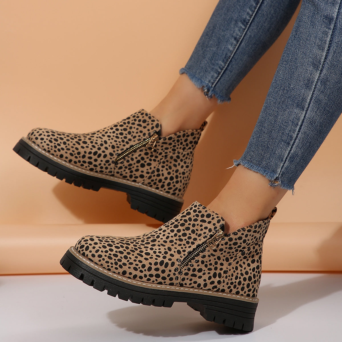 Bottines Plates Zippées