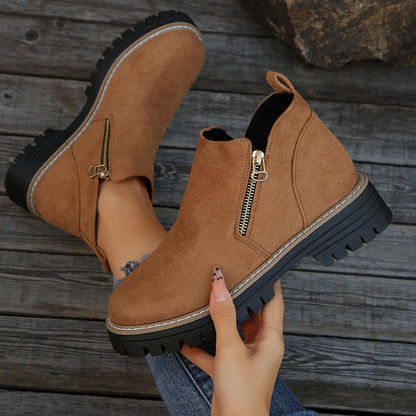 Bottines Plates Zippées