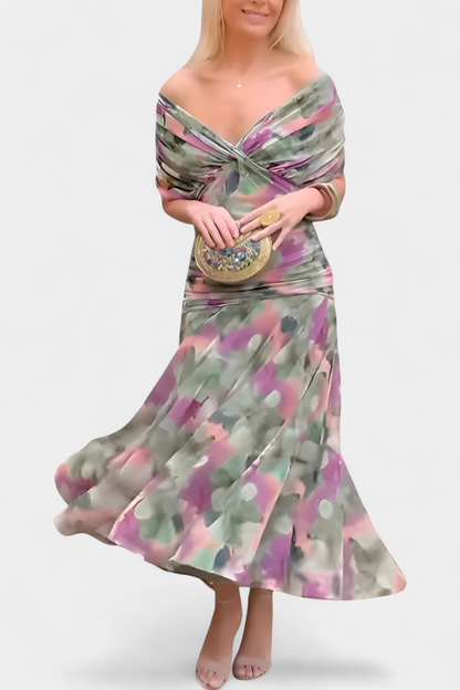 Robe Marissa Longue À Fleurs & Col En V