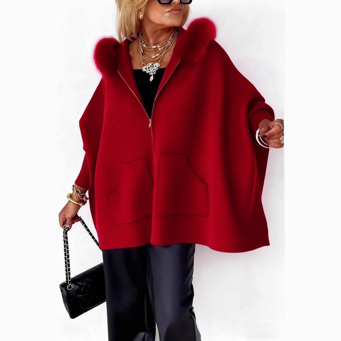 Cardigan Cape Oversize Femme – Chaud & Élégant