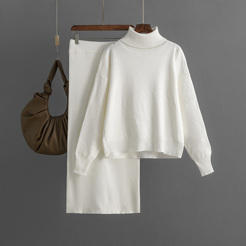 Ensemble Femme Col Roulé & Jupe Moulante –  Confort Hiver