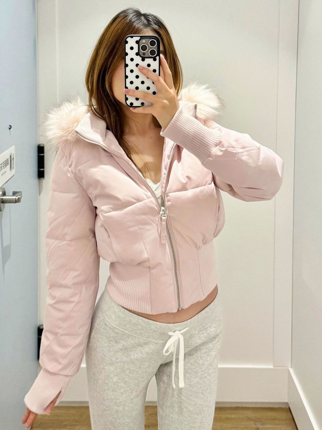 Veste Femme Courte à Capuche et Col