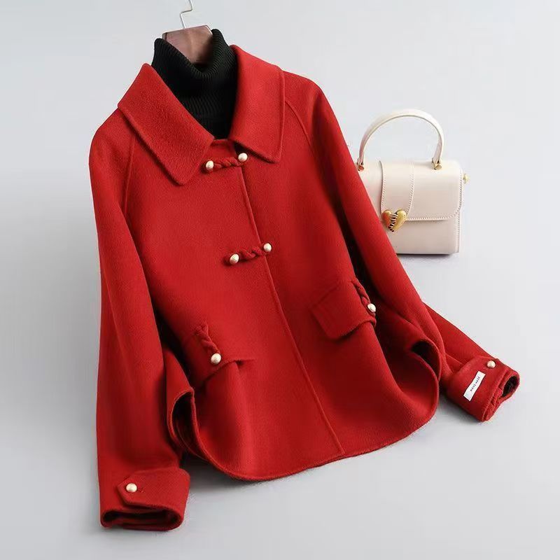 Manteau neuf en laine double face épais pour femmes