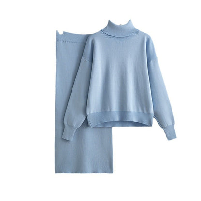 Ensemble Femme Col Roulé & Jupe Moulante –  Confort Hiver