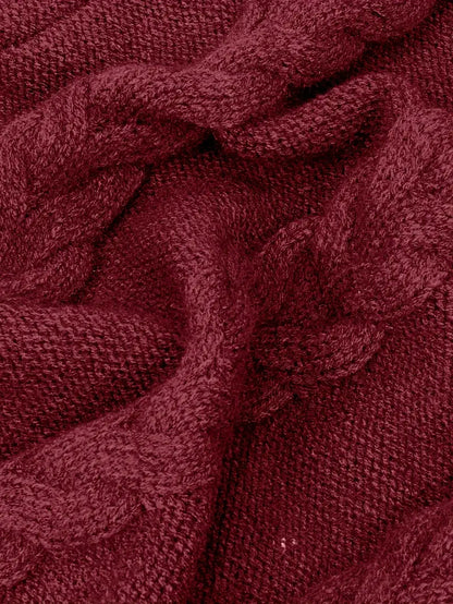 Pull-Robe À Col Roulé En Maille Torsadée Épaisse