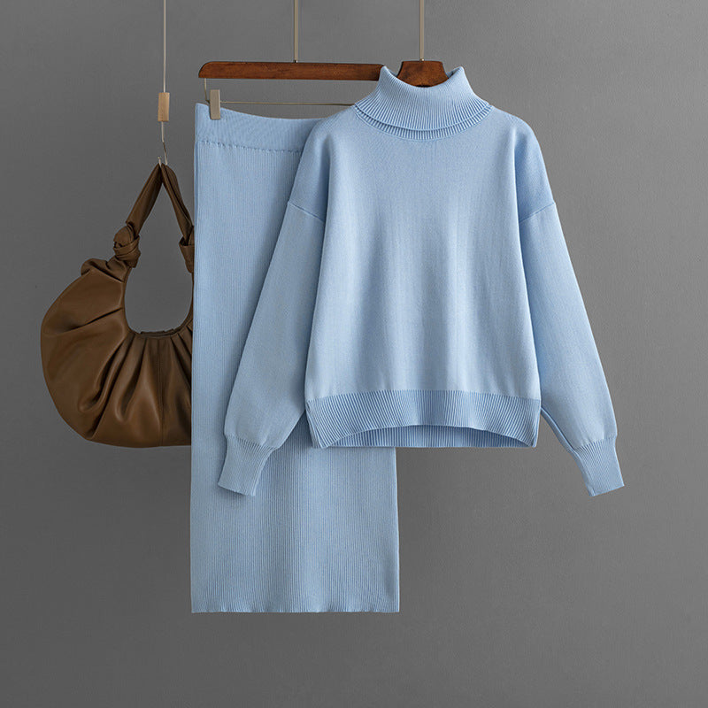 Ensemble Femme Col Roulé & Jupe Moulante –  Confort Hiver