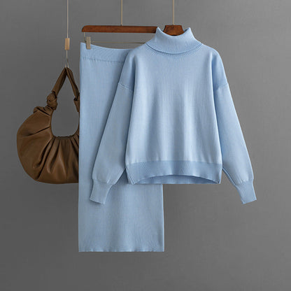 Ensemble Femme Col Roulé & Jupe Moulante –  Confort Hiver