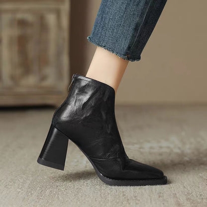 Bottines Femme à Bout Carré – Style Rétro Chic & Confortable
