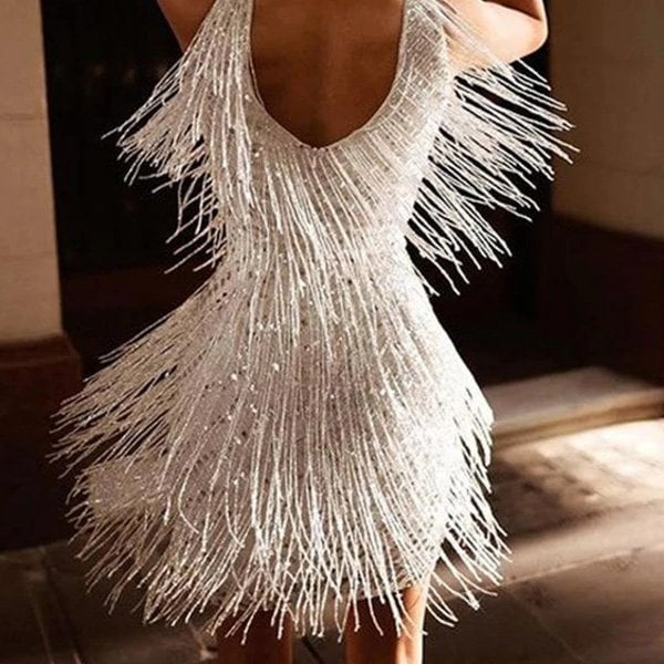 Robe De Soirée Élégante À franges