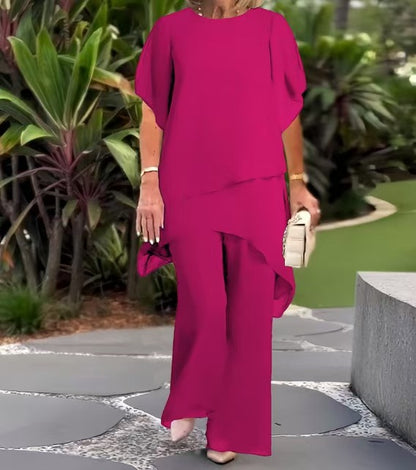 Chiffon Solid Color Loose And Irregular Suit