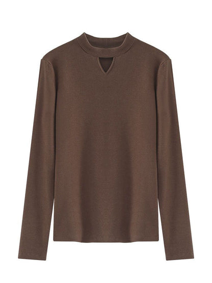 Chemise à col roulé mi-haut brossé double face